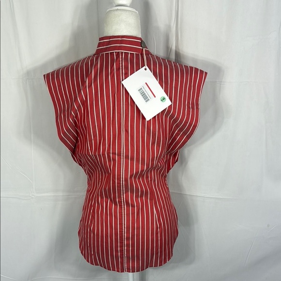 Isabel Marant Étoile Striped Silk Coral Button-Up Shirt, Size 38 / US 6 – Design - Picture 7 of 10